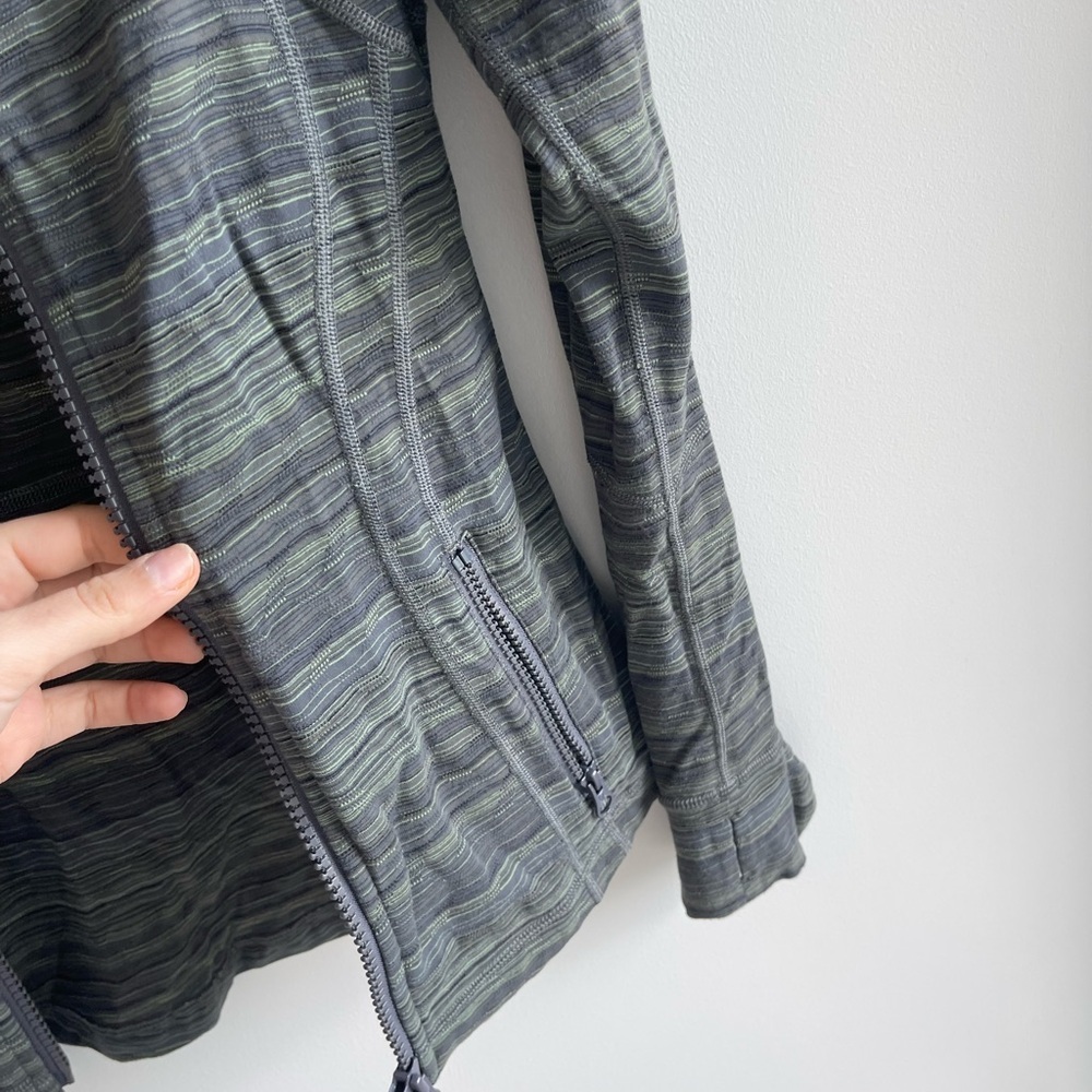Lululemon Define Striped Green Gray Zip-Up Jacket - Picture 4 of 7
